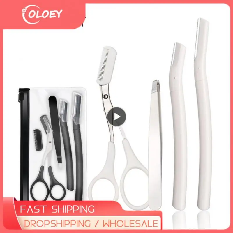 

New Eyebrow Trimming Knife Macro Eyebrow Trimming Knife Eyebrow Trimming Clip Four-piece Eyebrow Trimming Tool