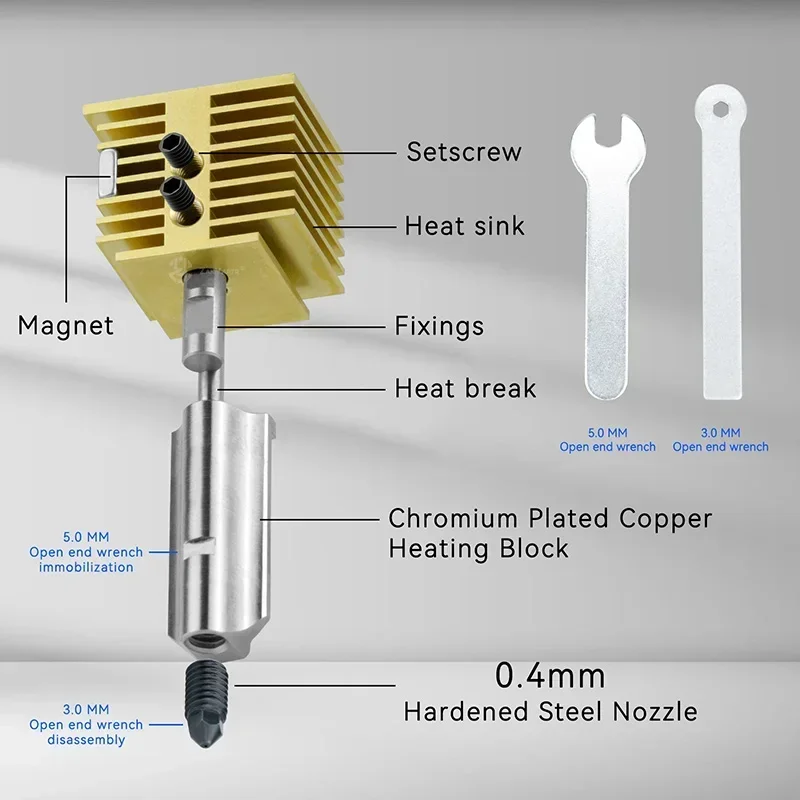 Для Bambu Lab A1/A1 Mini Новый обновленный комплект Hotend быстрая скорость латунный