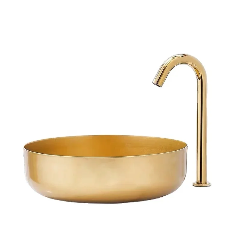 

Factory Supply Gold Finished Hand Made Wash Basin Sink