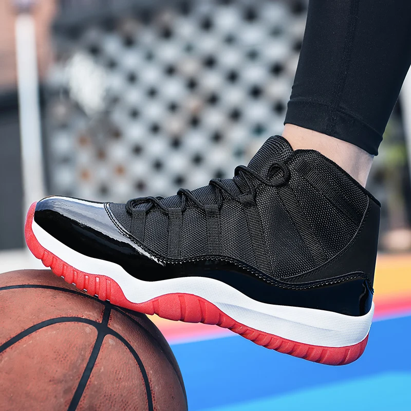 Brand men's leisure sports shoes, high top sports shoes, trendy boys basketball sports tennis shoes, outdoor cross-country shoes