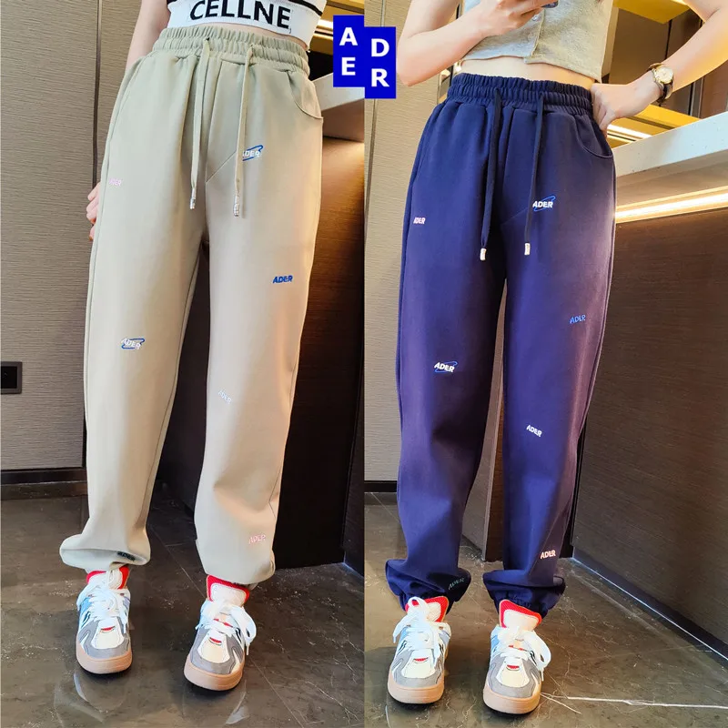

Genuine Ader Error Pants Women Men Spring Autumn Lettering Embroidered Drawstring Sweatpants for Couples Casual Pants Trend