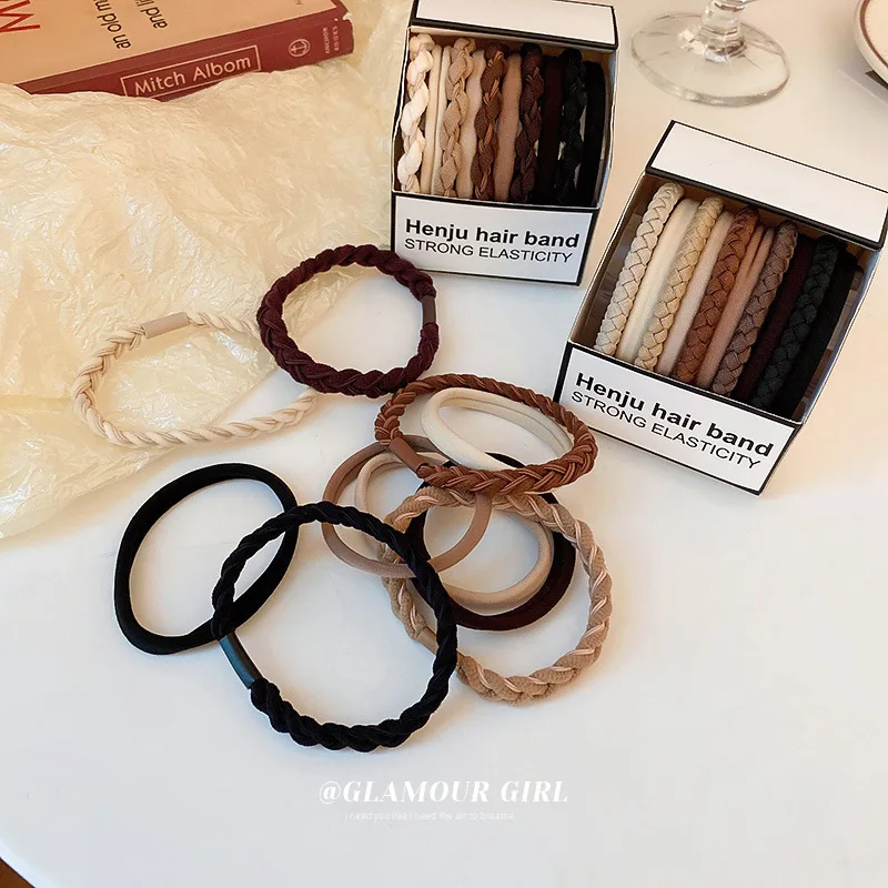 

East Gate High Elastic Geometric Winding Hair Rope Fashion Simple Ball Head Horsetail Loop Versatile Ornament