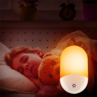 plug in night light led with light sensor control brightness warm white baby lights for hallway bed