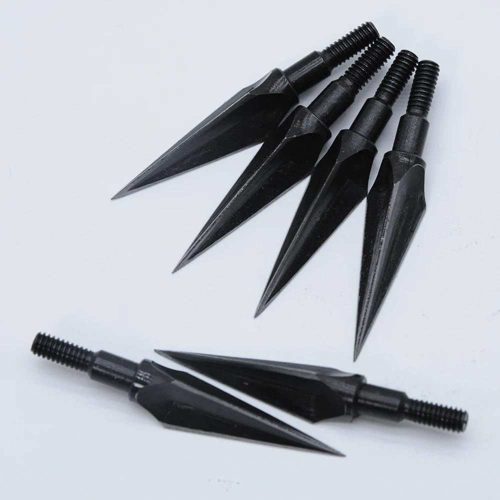 6/12pcs 100 Grain High Carbon Steel Arrow Broadheads for Archery Hunting Fishing Compound Bow Crossbows Recoil Arrowheads - купить по