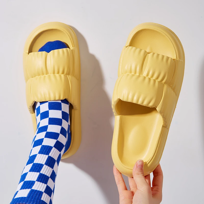 YISHEN Slippers Women Home Shoes Thick Platform Summer Beach Flip Flops Soft Flat Shoes Non-slip Slides Sandal Zapatillas Mujer