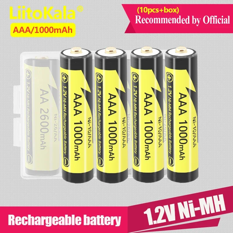 10 шт. LiitoKala AAA 1000 мАч/AA 2600 мАч 1 2 в Ni-MH перезаряжаемая батарея для термопистолета