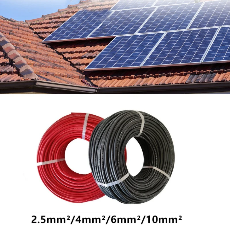 

Красный + черный кабель для солнечной батареи, 1500 В, 2,5/4/6/10 мм2, кабель из луженой меди, XLPE, оболочка для панелей PV с сертификатом TUV