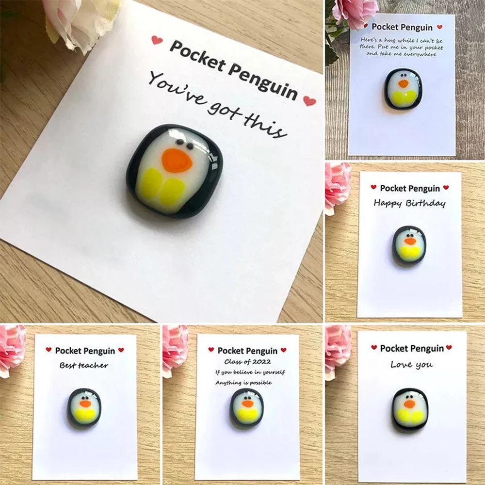

A Little Pocket Penguin Hug Keepsake Ornament Cute Gift with Small Message Card for Friends Colleagues Family Dropshipping