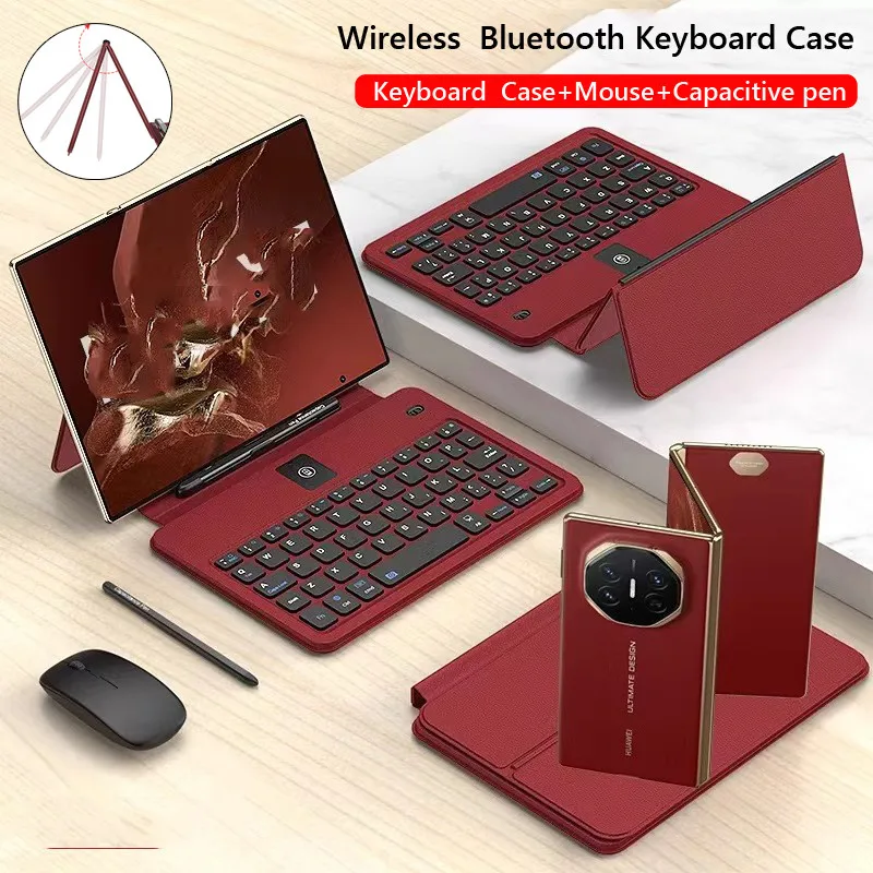 Фото Чехол с Bluetooth-клавиатурой для Huawei Mate X6 MateX6 XT X5 X3 X2 Xs 2, чехол с беспроводной магнитной клавиатурой и емкостной ручкой, мышью №1