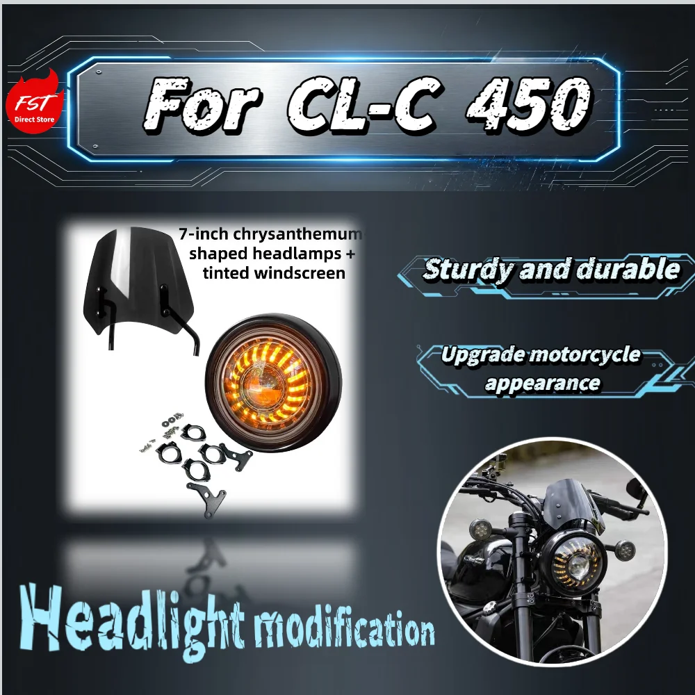 Фото Суперяркая 7-дюймовая фара-соты 450CLC с дневными ходовыми огнями и модифицированными деталями для лобового стекла №2
