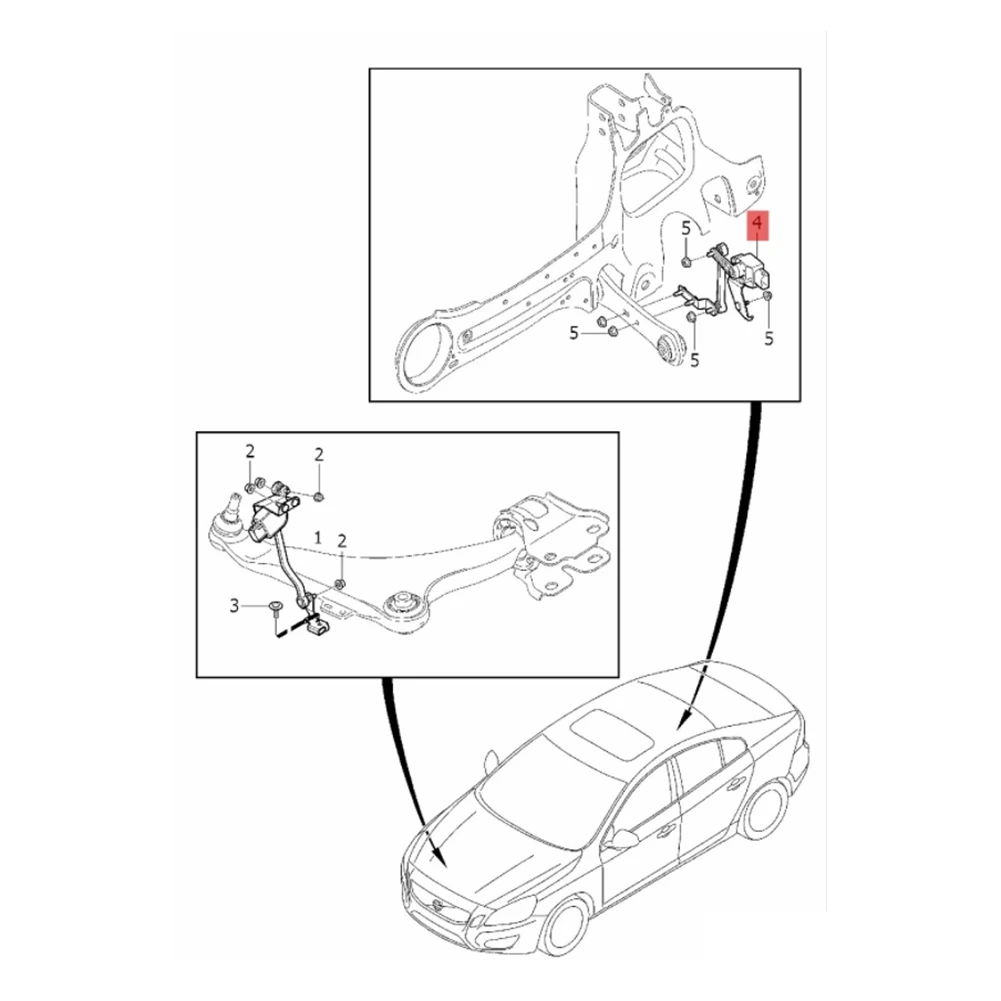 Датчик уровня фар задний левый и правый для Volvo XC60 XC70 S60 S60L V60 V70 S80 S80L 1 пара 31288273