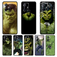 marvel the incredible hulk for xiaomi 12 12x 11 11t 10t mi 9 ultra pro lite 5g 4g tpu soft silicone black phone case funda coque