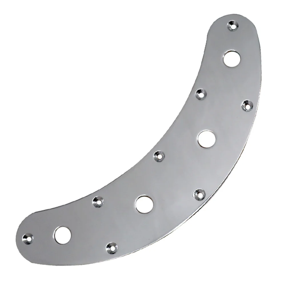 

Metal 4 Holes Electric Bass Arch Curved Control Plate For Jazz JB Style Bass Guitar Instrument Accessories Silver