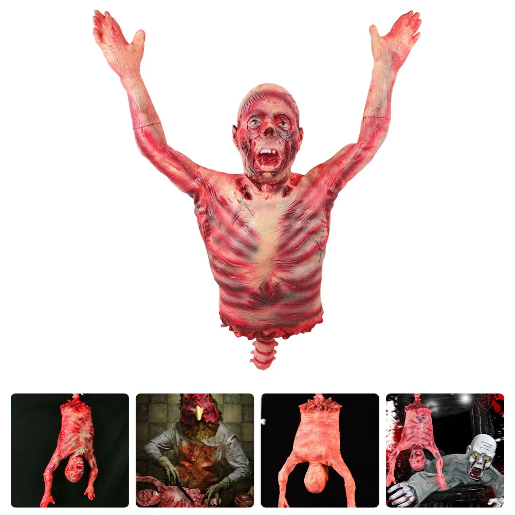 

Pendant Hanging Torso Haunted House Ghost Decor Halloween Latex Corpse Scary Props Screaming Body Ornament Ghost