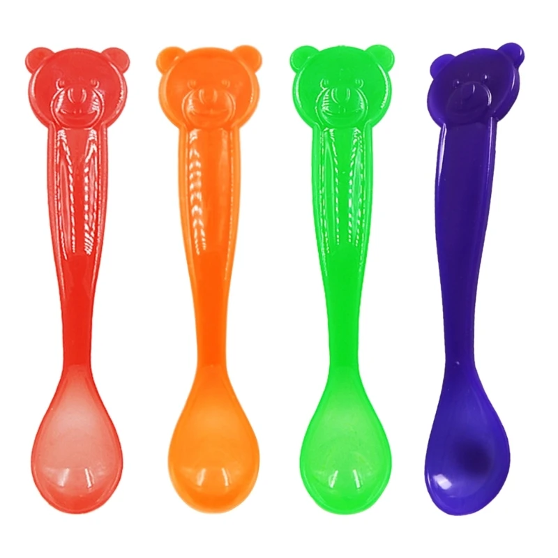 

N80C Baby Feeding Spoon Silicone Heat Sensing Food Feeder Spoon with Color Change Kids Cutlery Hot Safe Spoon Toddler Utensil