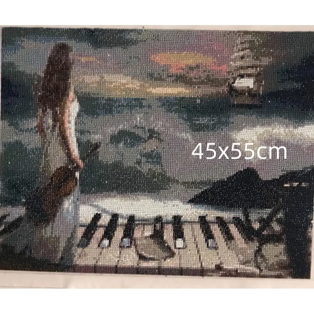 Фото Девушка играет на фортепиано DIY 5D Diamond Art Kits для взрослых, алмазная краска своими руками по номерам, пианист, декор детской комнаты и музыкальной студии №2