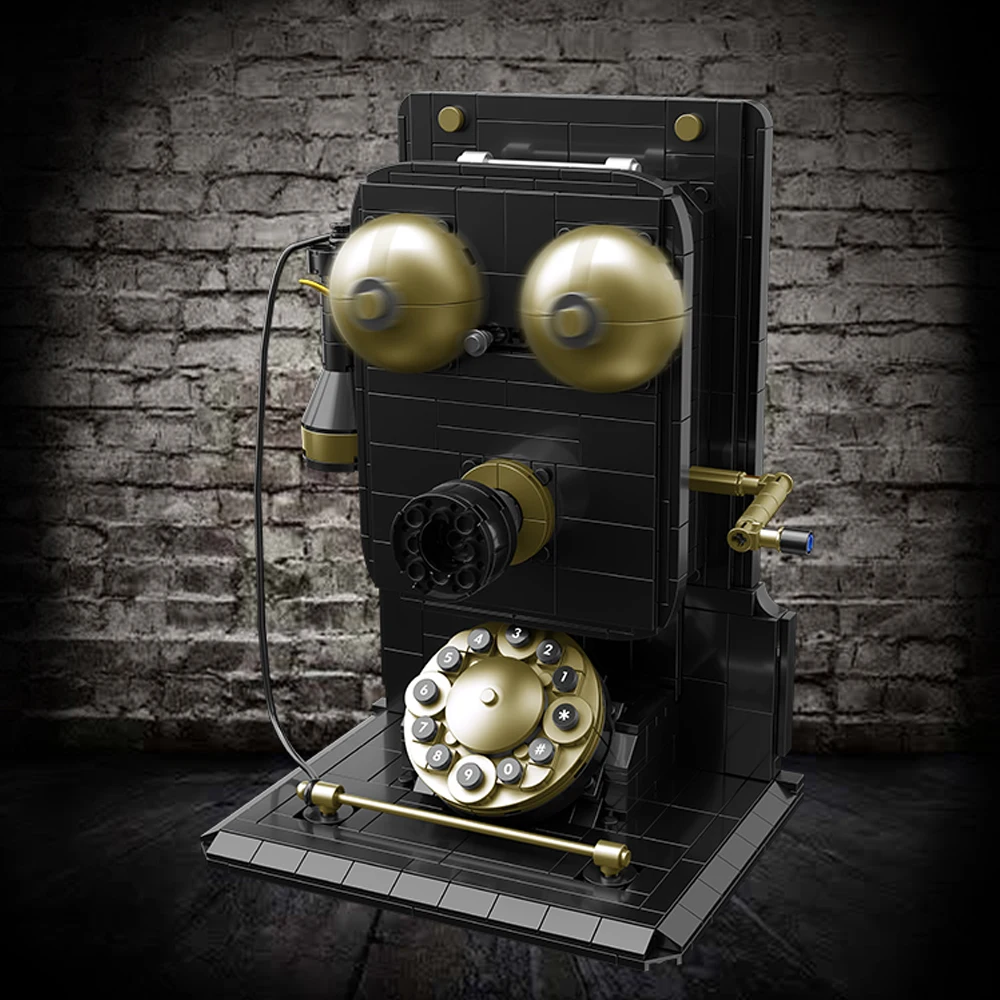 

Творческие идеи от экспертов, ретро телефонная коллекция, фонограф 718 шт., модулятор Moc, кубики, модель, игрушки, Рождественский подарок