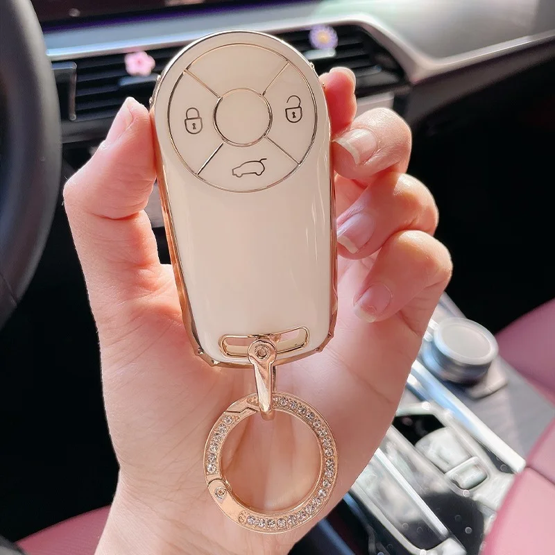 

TPU Car Key Case Cover For GMW ORA HAVAL H6 M6 R2 Good Cat Skin Holder Auto Protection Shell Fob Set Bag Accessories Keychain