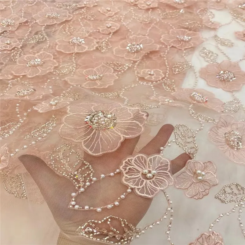 Трехмерная Цветочная фототкань с блестками вышитая Свадебная подкладка