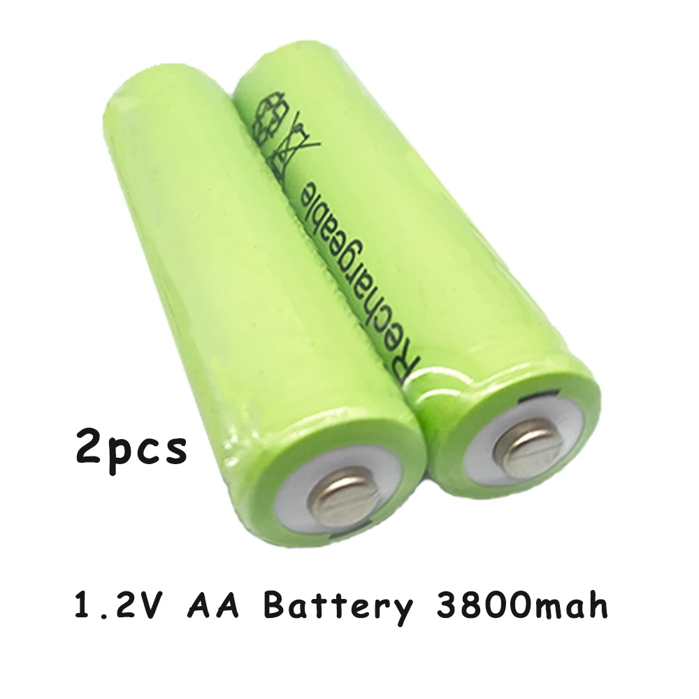 

New 2pcs 1.2V 3800mah AA Ni MH Battery Rechargeable Batteries for MP3 LED Lamp Toy Camera Microphone Clocks Mice Torch Bateria