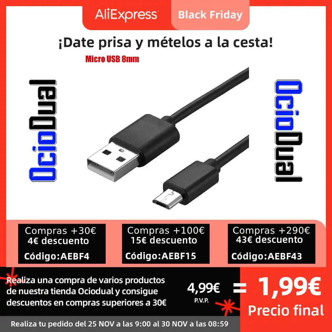 Фото 8 мм Micro USB кабель длинный разъем 1 м Синхронизация данных зарядное устройство 8 мм Micro USB кабель длинный разъем 1 м Синхронизация данных зарядное устройство