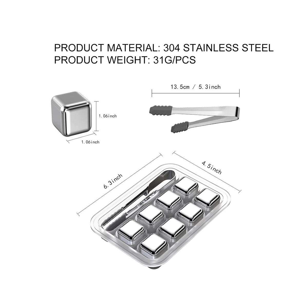 8 шт. кубики для виски вина