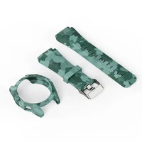 camo watch case with silicone strap 22mm replacement band for huawei watch gt3 camo set of watch protective cover soft wristband