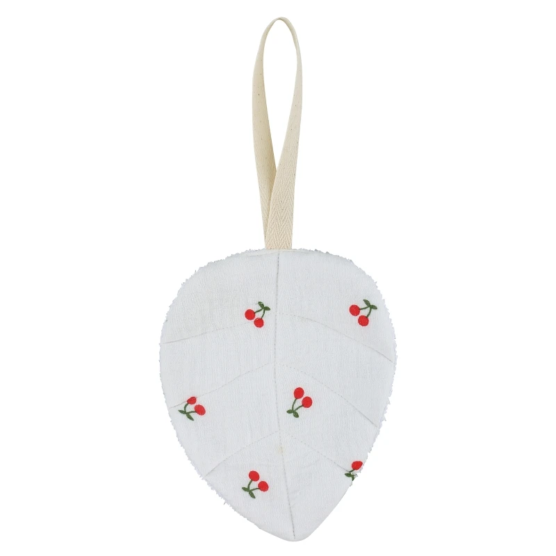 

N80C Baby Pacifier Clip Chain Pendant Soft Cotton Leaf-shape Soother Holder Decor Dummy Nipple Hanging Ornament for Newborn