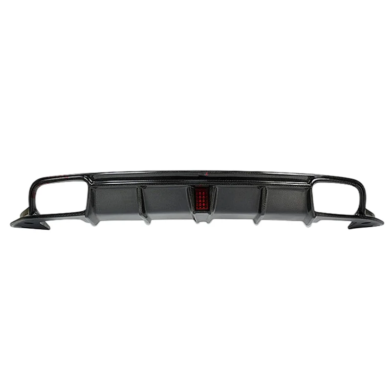 

New arrival CMS style carbon fiber with lighted rear diffuser rear spoiler rear bumper skid plate for the new Porsche Macan 95B