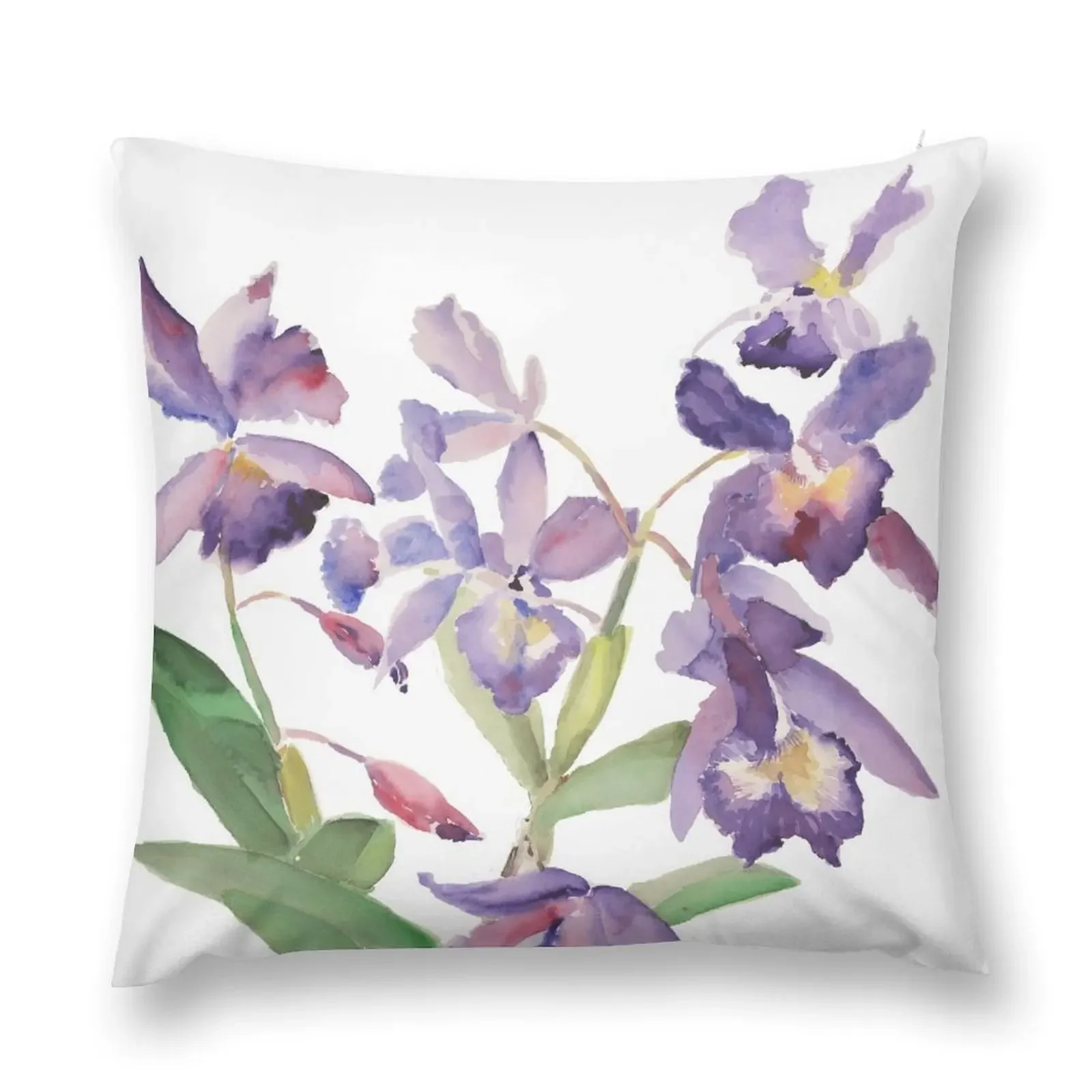 Фиолетовая орхидея: вертикальная декоративная подушка в клетку наволочка для