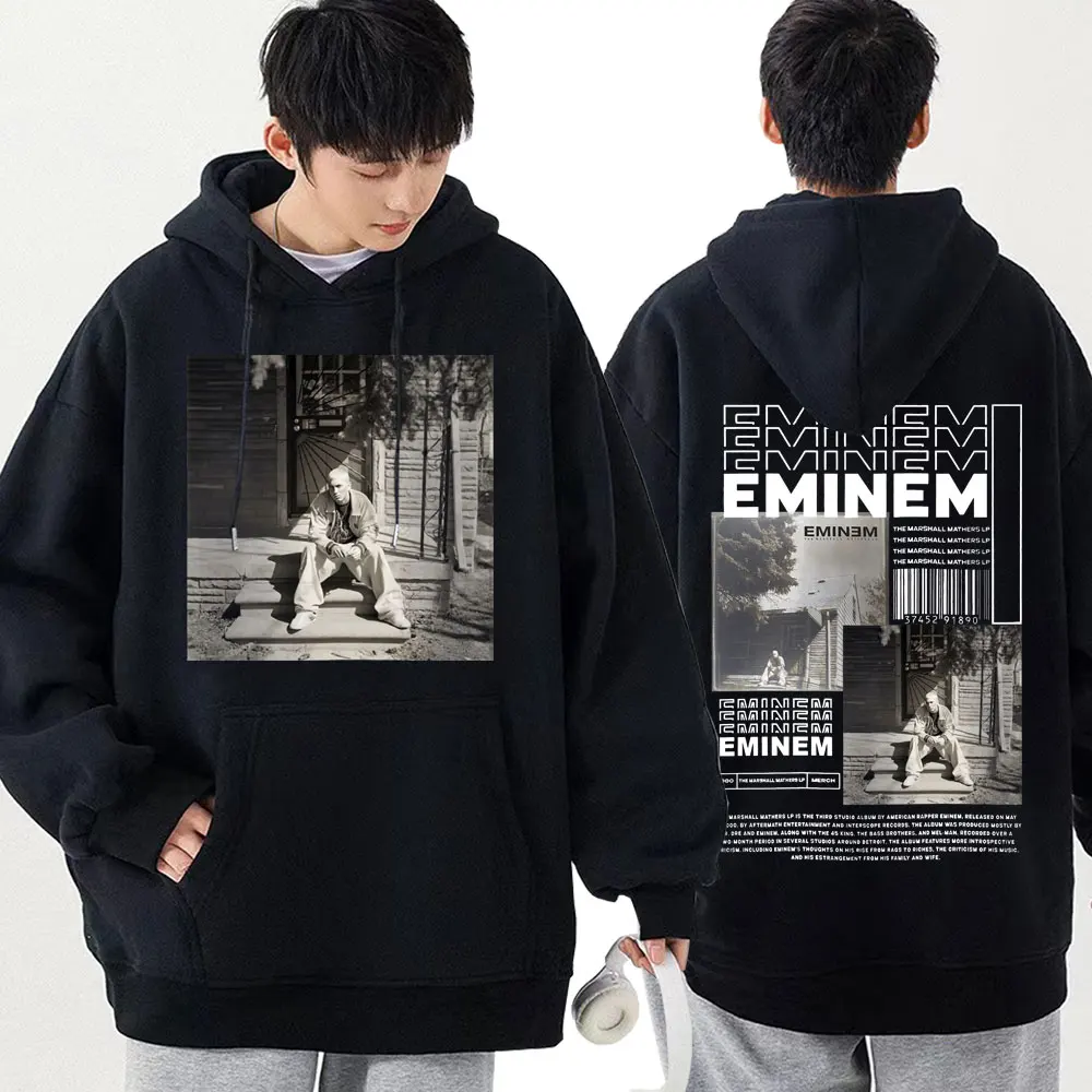 

Vintage Wash Eminem Sweatshirt 90s Rap Hip Hop Rapper Graphic Hoodies Men Women High Quality Long Sleeve Pullover Man Streetwear