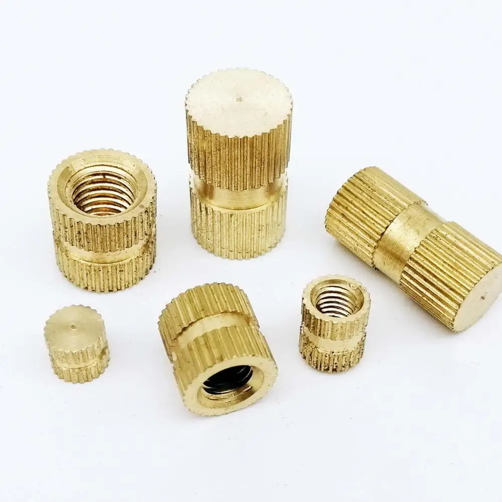 

100pc M3 M4 M6 Type B Solid Brass Copper Injection Molding Knurl Thread Insert Nut Embedded Nutsert Single Pass Blind Hole