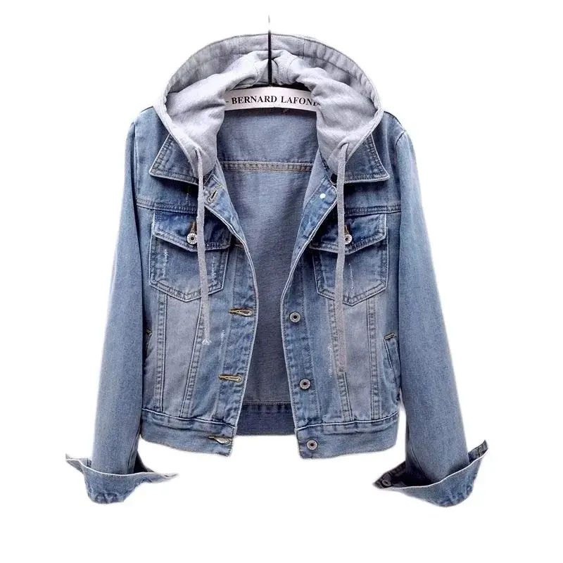 

Warm Jacket Winter Clothing Women Thicken coat Denim Jacket Hooded Detachable 2024 Autumn Streetwear Women Long Denim Outwear