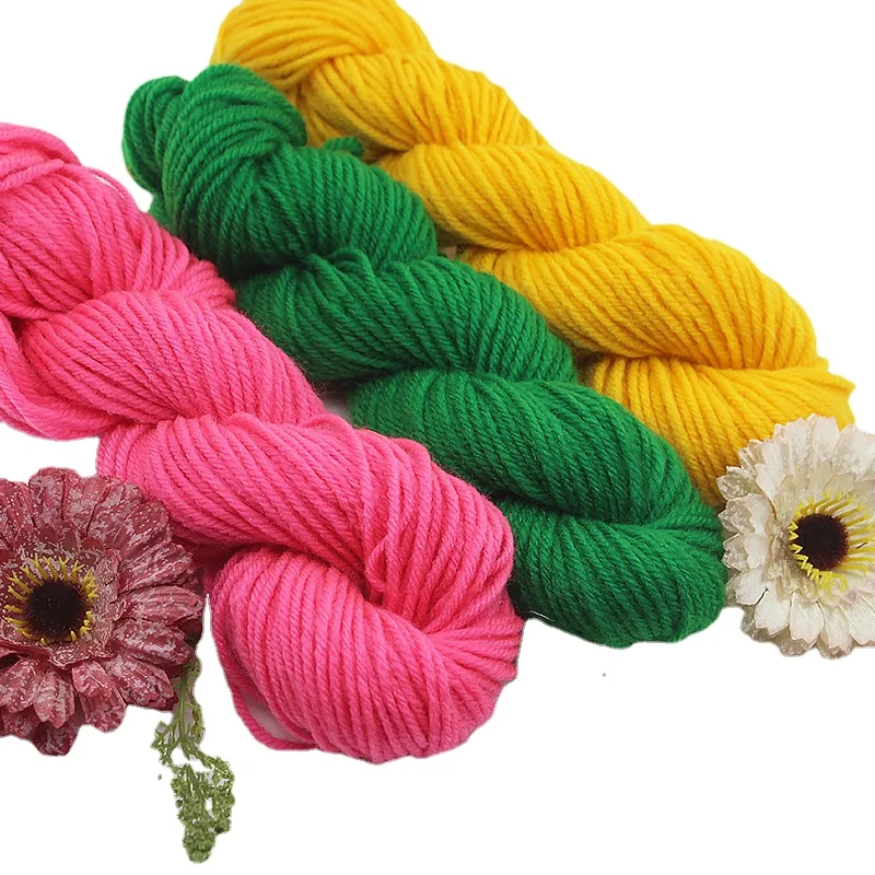 Толстая окрашенная пряжа хлопчатобумажная Смешанная шерсть рандомное Вязание