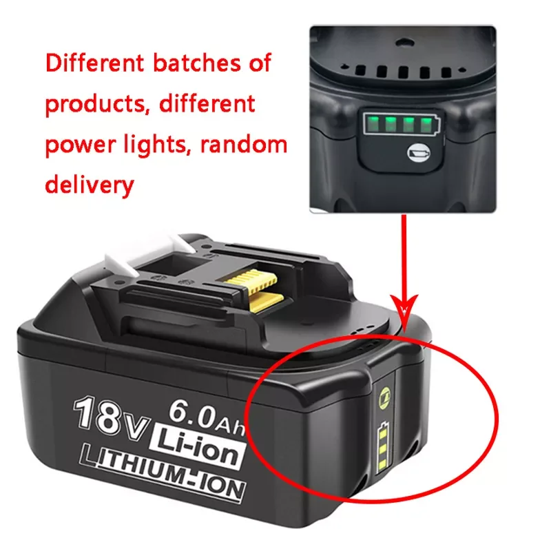 

100% оригинал для Makita 18 в 6000 мАч перезаряжаемый аккумулятор для электроинструментов со светодиодом Li-Ion Замена LXT BL1860B BL1860 BL1850