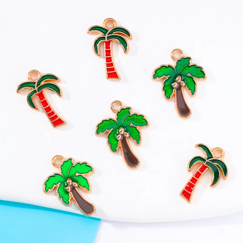 

20pcs Sea Coconut Tree Versatile Style Fashion Pendants DIY Vacation Charms Jewelry Making Necklace Bracelets Key Chain Jewelry