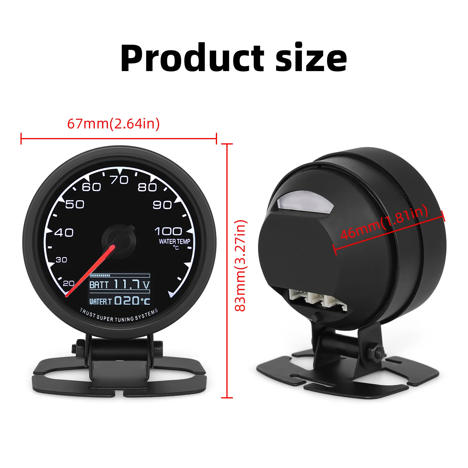 Датчик температуры воды 62 мм с датчиком 7 цветов подсветка 20-120 градусов Цельсия