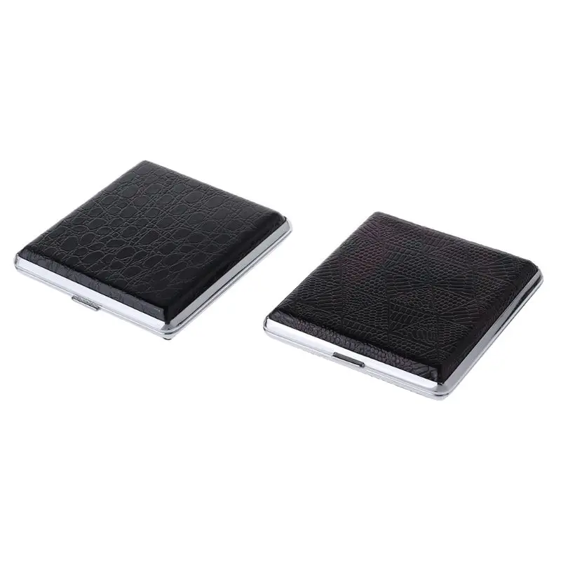 

Leather Cigarette Case Personalized Creative 20 Sticks with Rubber Band Gift Box