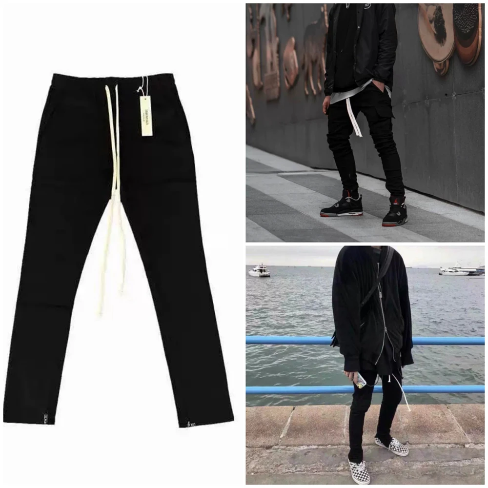 22SS KANYE WEST high street tide brand ESSENTIALS весна-лето высококачественные 1:1 черные мужские брюки