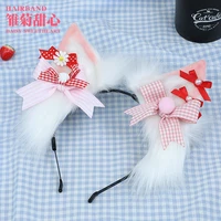 lolita cosplay japanese loveliness girl plush hair band headwear beast ear anime expo acc woman