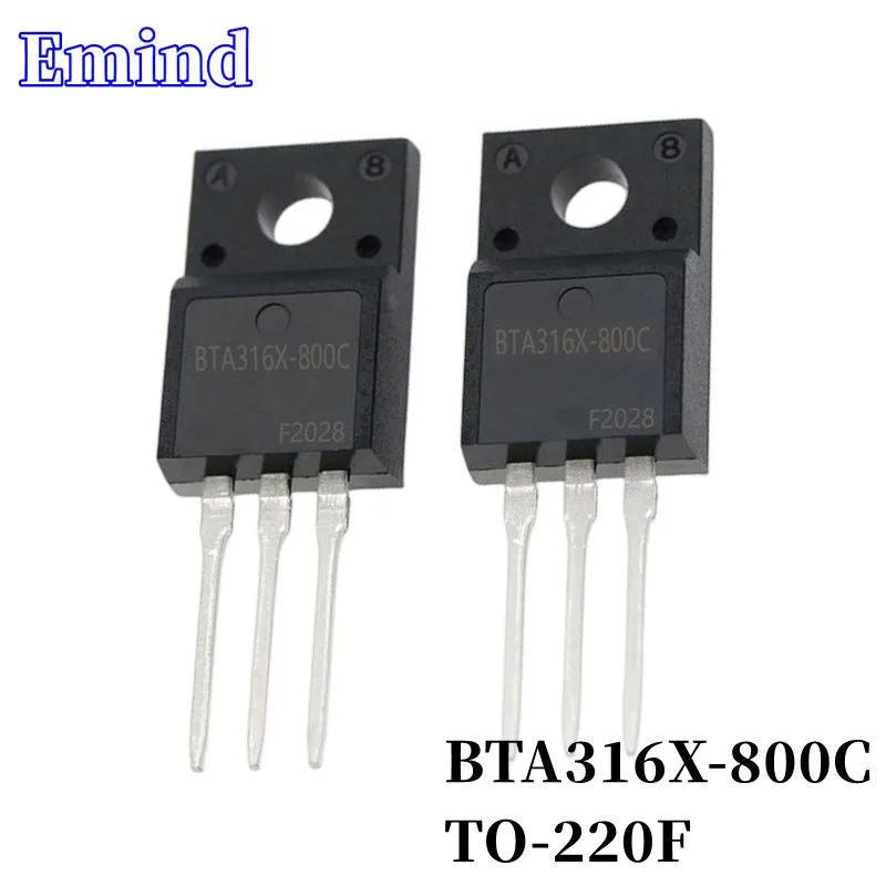 

5Pcs BTA316X-800C BTA316X Thyristor TO-220F Plastic Package 16A/800V DIP Triac Large Chip