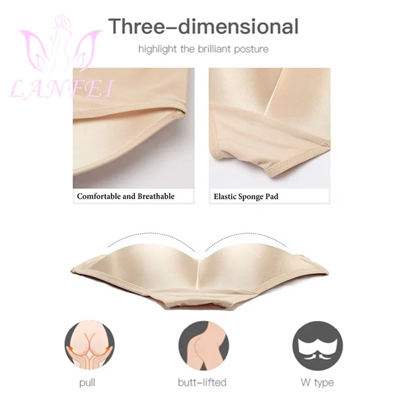 LANFEI Fake Ass Seamless Women Body Shaper Slimming Panties Shapewear Hip Enhancer Booty Pad Push Up Butt Lifter Pant Underwear