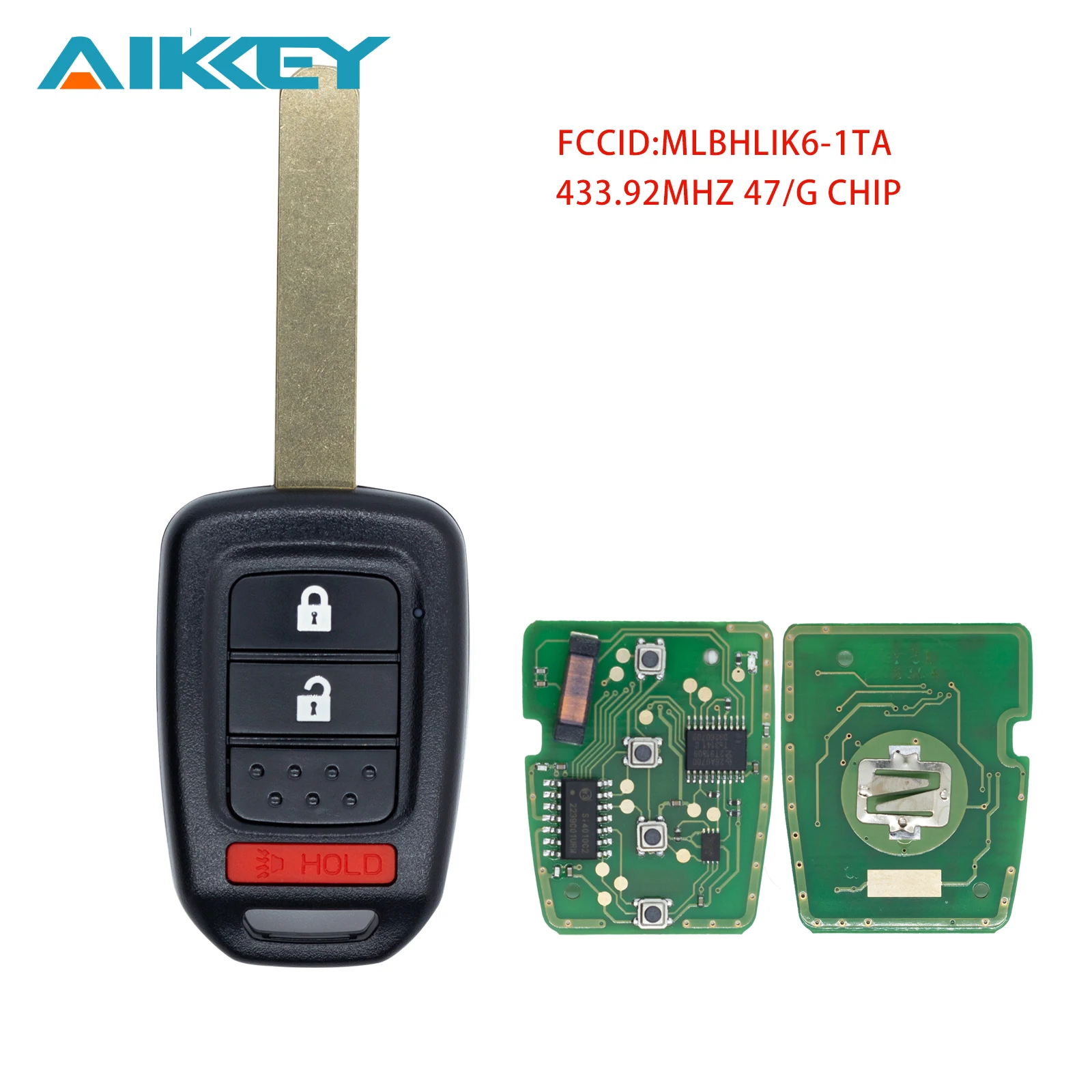 

3 Buttons Car Remote Control Key Fob Case Vehicle Key MLBHLIK6-1TA PCF7961 47/G CHIP for Honda
