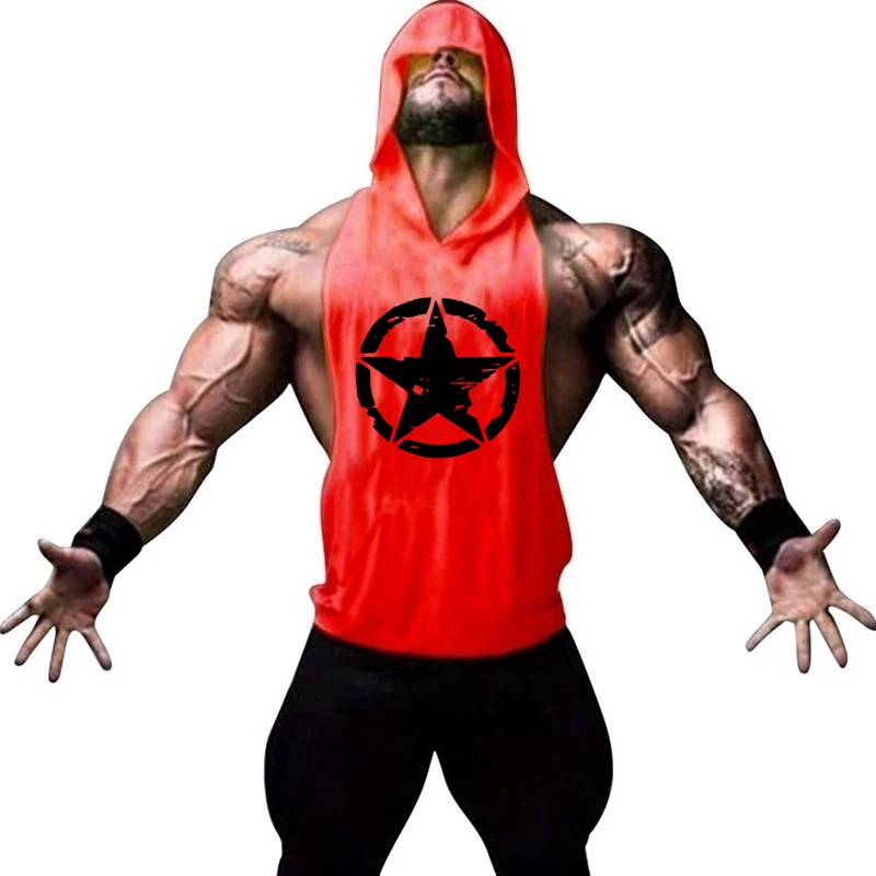 

New Brand Summer Fitness Stringer Hoodies Muscle Shirt Bodybuilding Clothing Gym Tank Top Mens Sporting Sleeveless shirts
