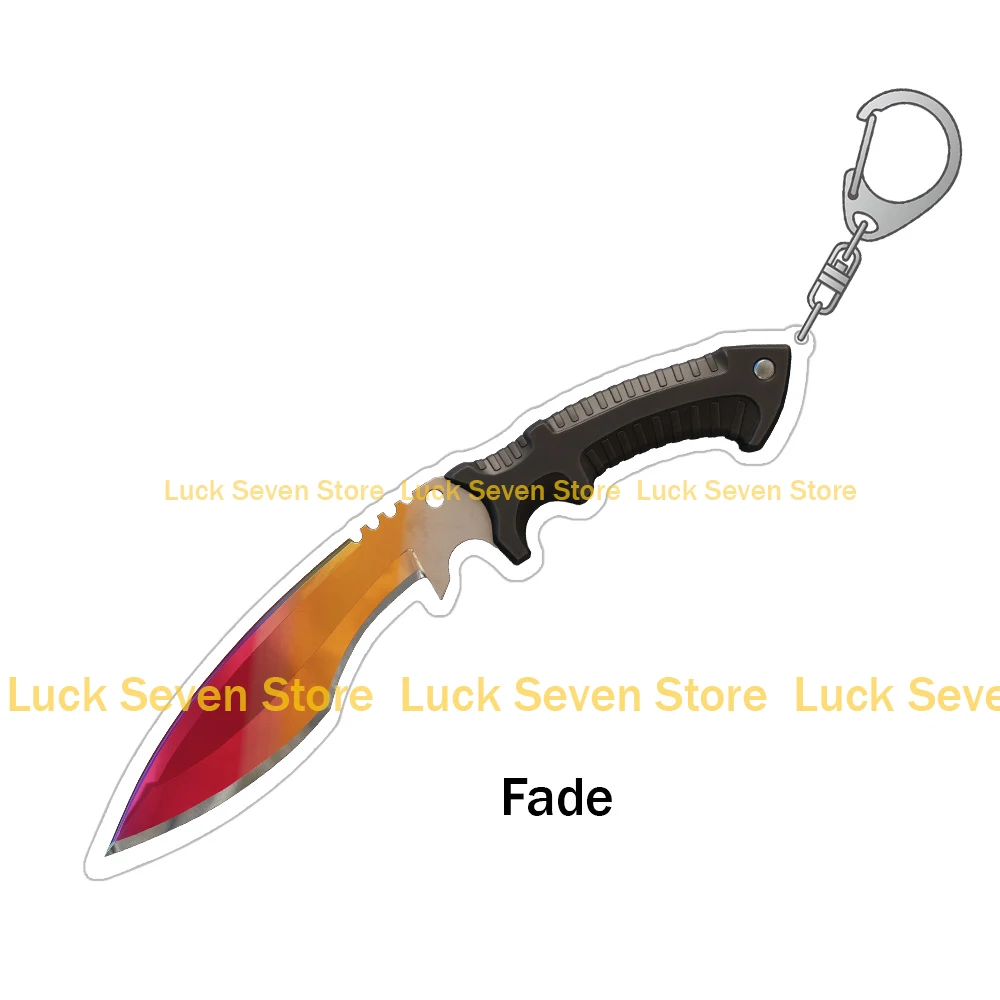 Фото Брелок-подвеска для сумки CS2 GO Kukri Knife Case Hardened Fade Safari Mesh Slaughter Skins из акрила, праздничный подарок, аниме-игрушка №3