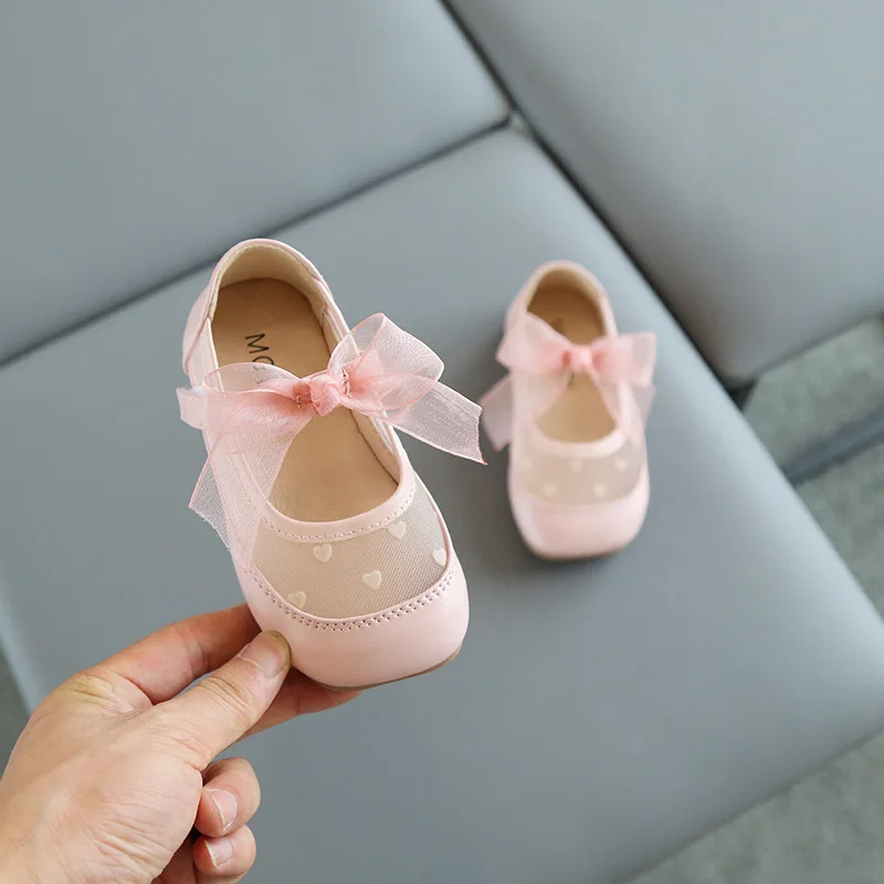 

Toddlers Girls Shoes Children's Flats PU Patent Leather Kids Dress Shoes Soft Cute Princess Sweet With Butterfly-knot Bowtie New