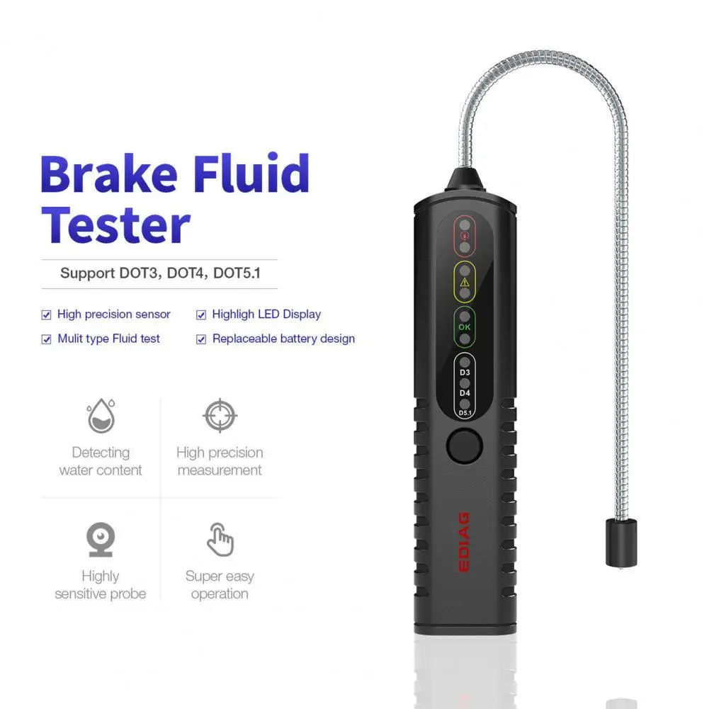 

Brake Fluid Tester High Precision Sensitive Universal Battery Powered Car Brake Fluid Tester Pen for Car for DOT3 DOT4 DOT5.1