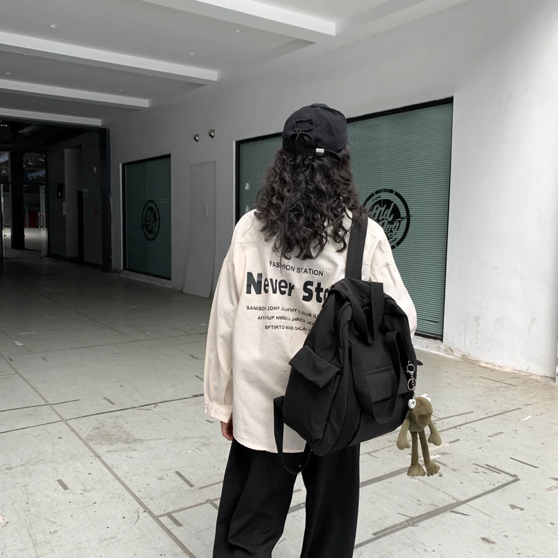 Hundred And One Double Shoulder Bag Female Large Capacity Double Shoulder Bag Korean Version Of The Wind Sen System Simple Schoo