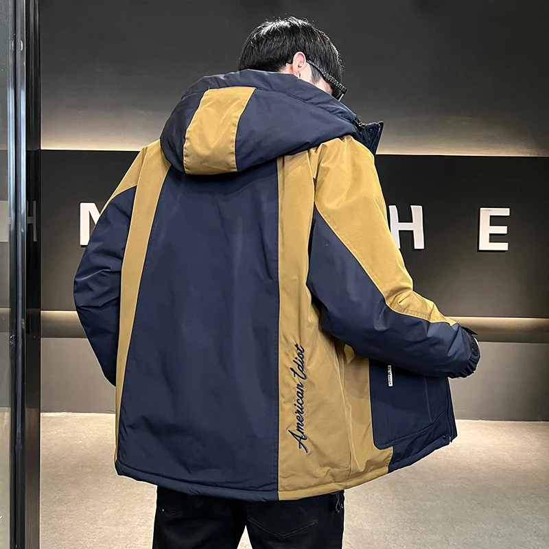 Man Jacket 2023 Winter Spring Duck Down Jackets Warm Hood Coats Men Fashion Outwear Outfits Windproof Pockets Parkas Streetwear
