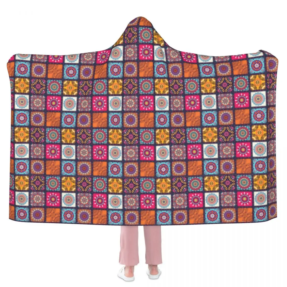 

Лоскутное богемное одеяло, цветное кресло с мандалой, мягкое одеяло с капюшоном, дешевое новое флисовое покрывало